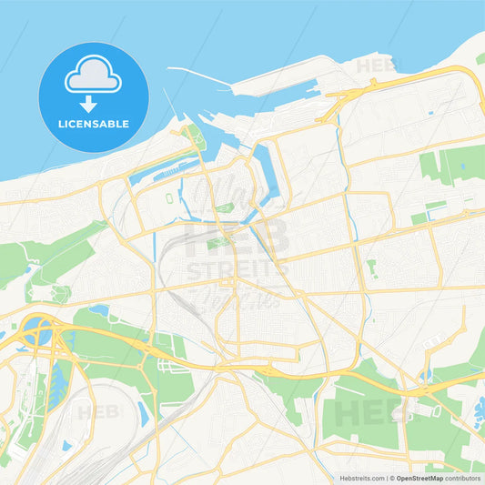 Calais, France Vector Map - Classic Colors