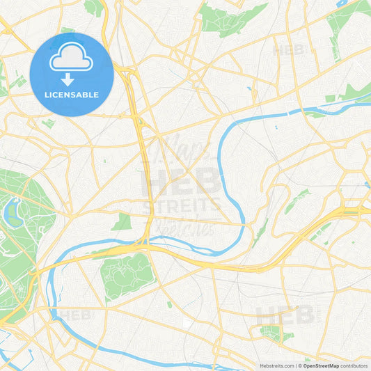 Le Perreux-sur-Marne, France Vector Map - Classic Colors