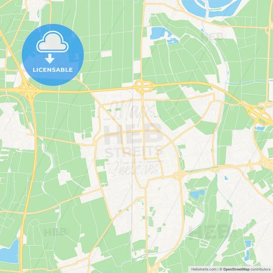 Frankenthal (Pfalz), Germany Vector Map - Classic Colors