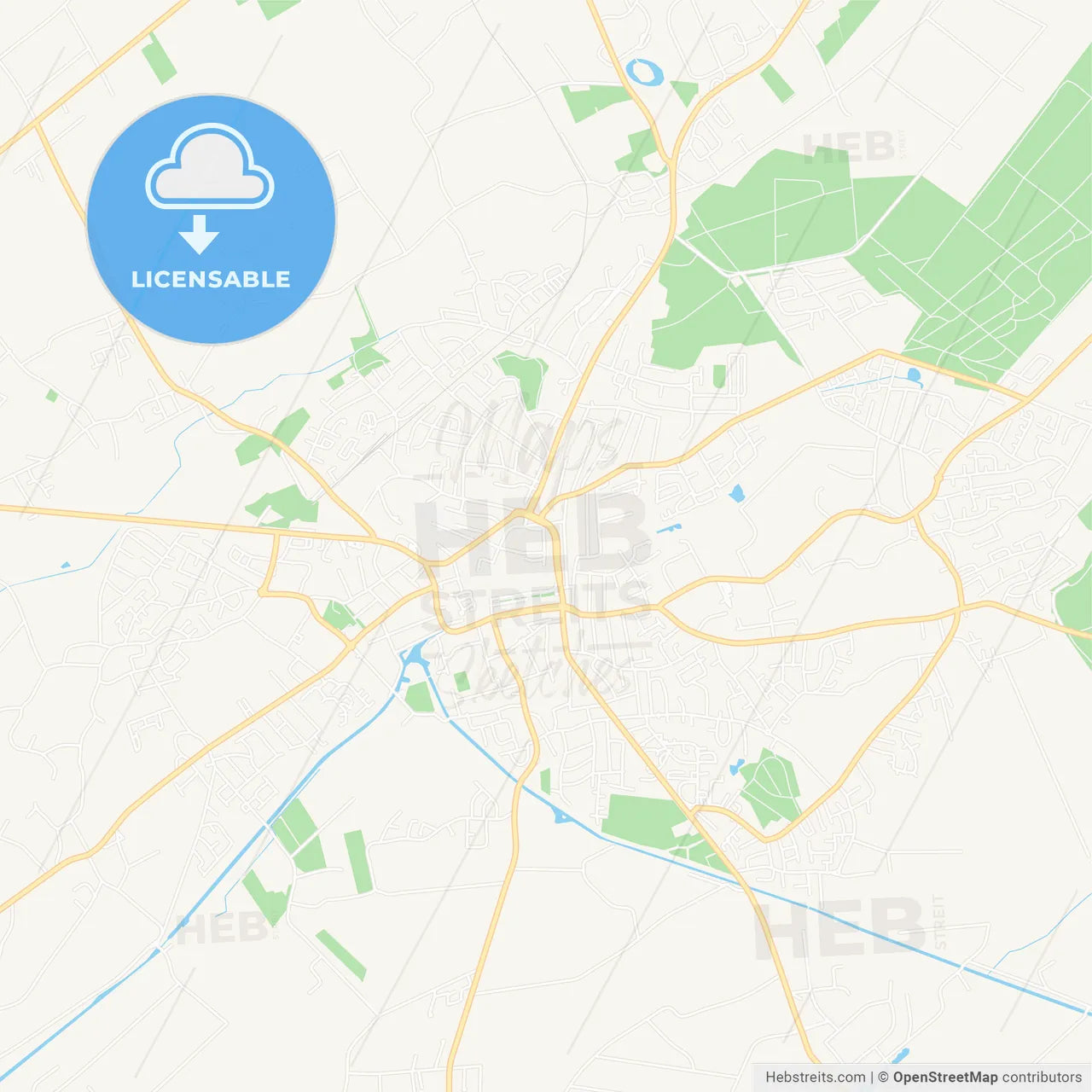 Aurich, Germany Vector Map - Classic Colors