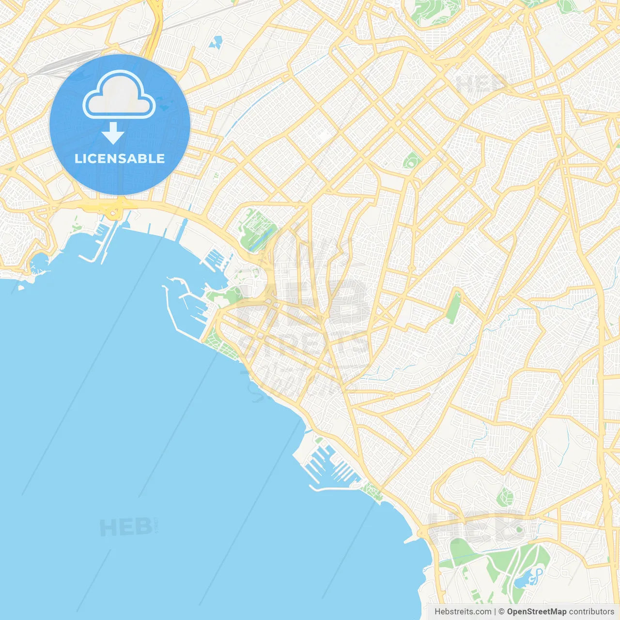 Palaio Faliro, Greece Vector Map - Classic Colors
