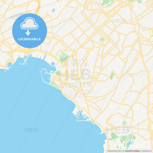 Palaio Faliro, Greece Vector Map - Classic Colors