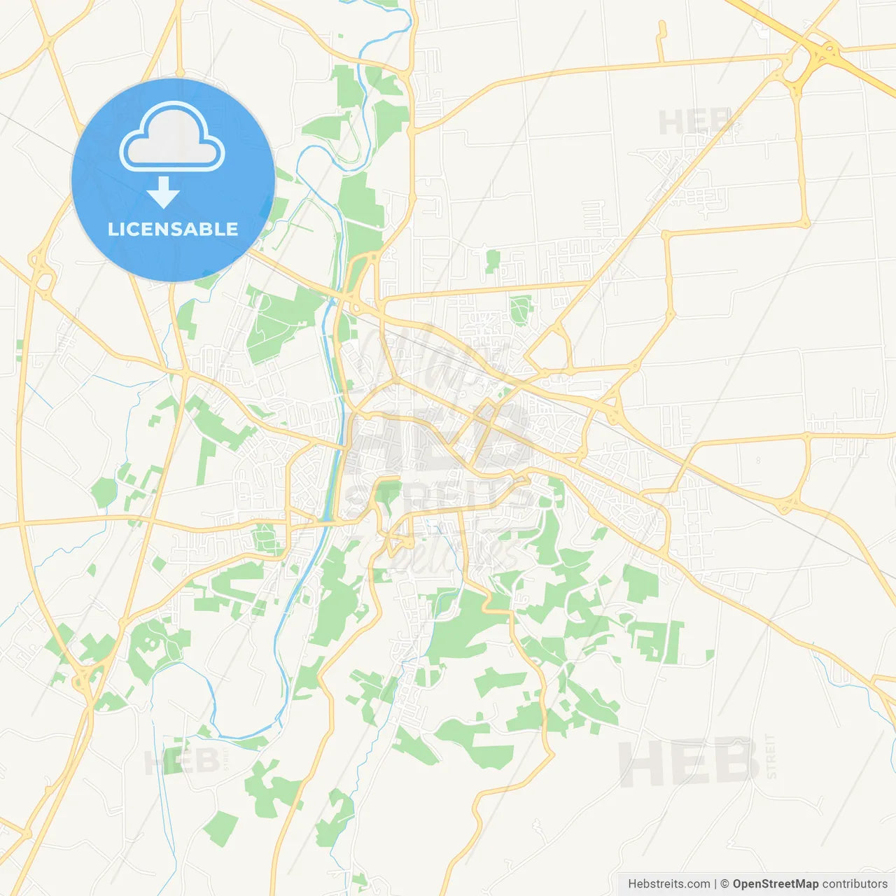 Cesena, Italy Vector Map - Classic Colors