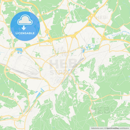 Esch-sur-Alzette, Luxembourg Vector Map - Classic Colors