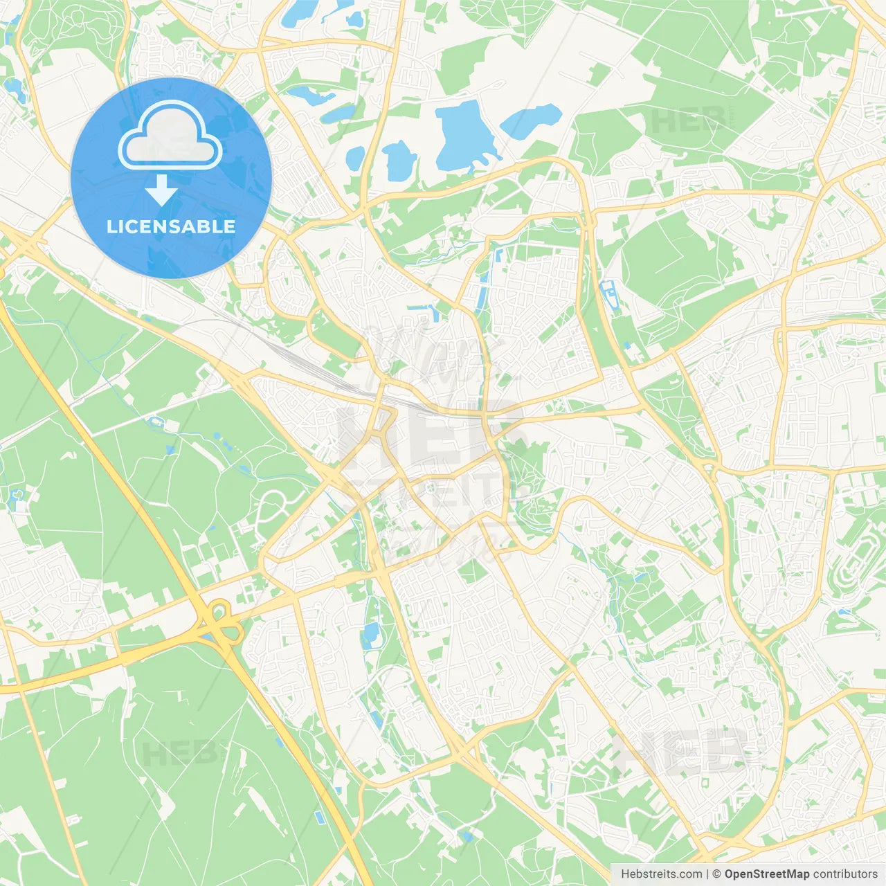 Heerlen, Netherlands Vector Map - Classic Colors