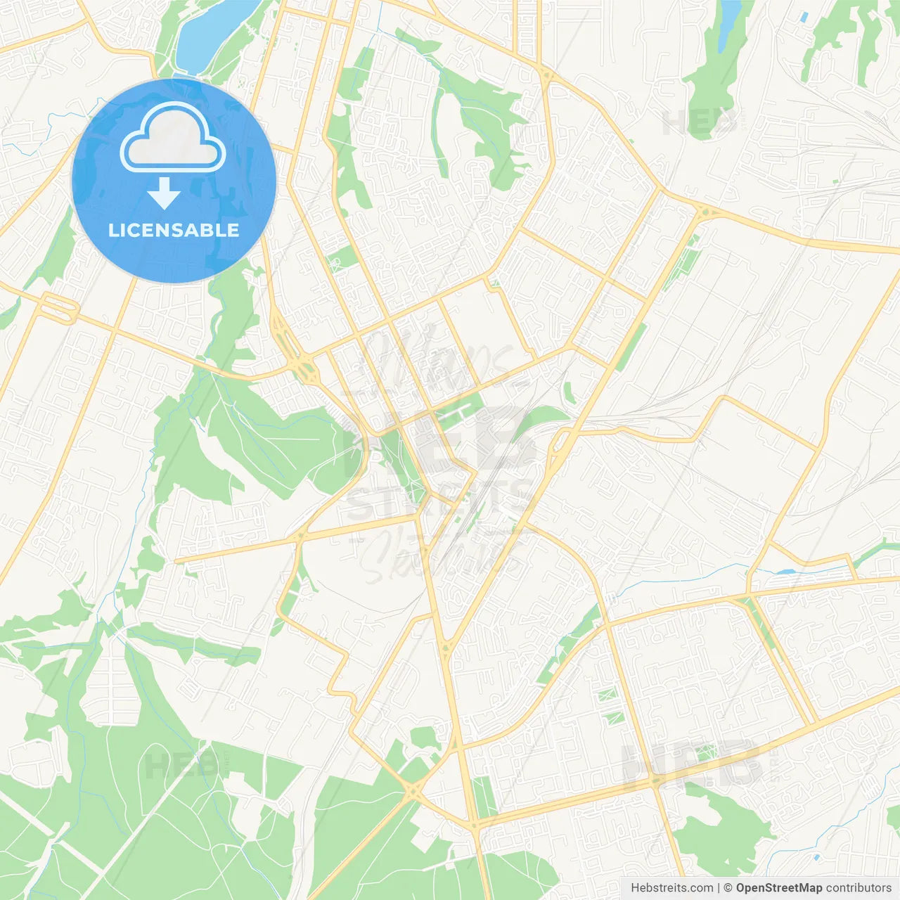 Cheboksary, Russia Vector Map - Classic Colors