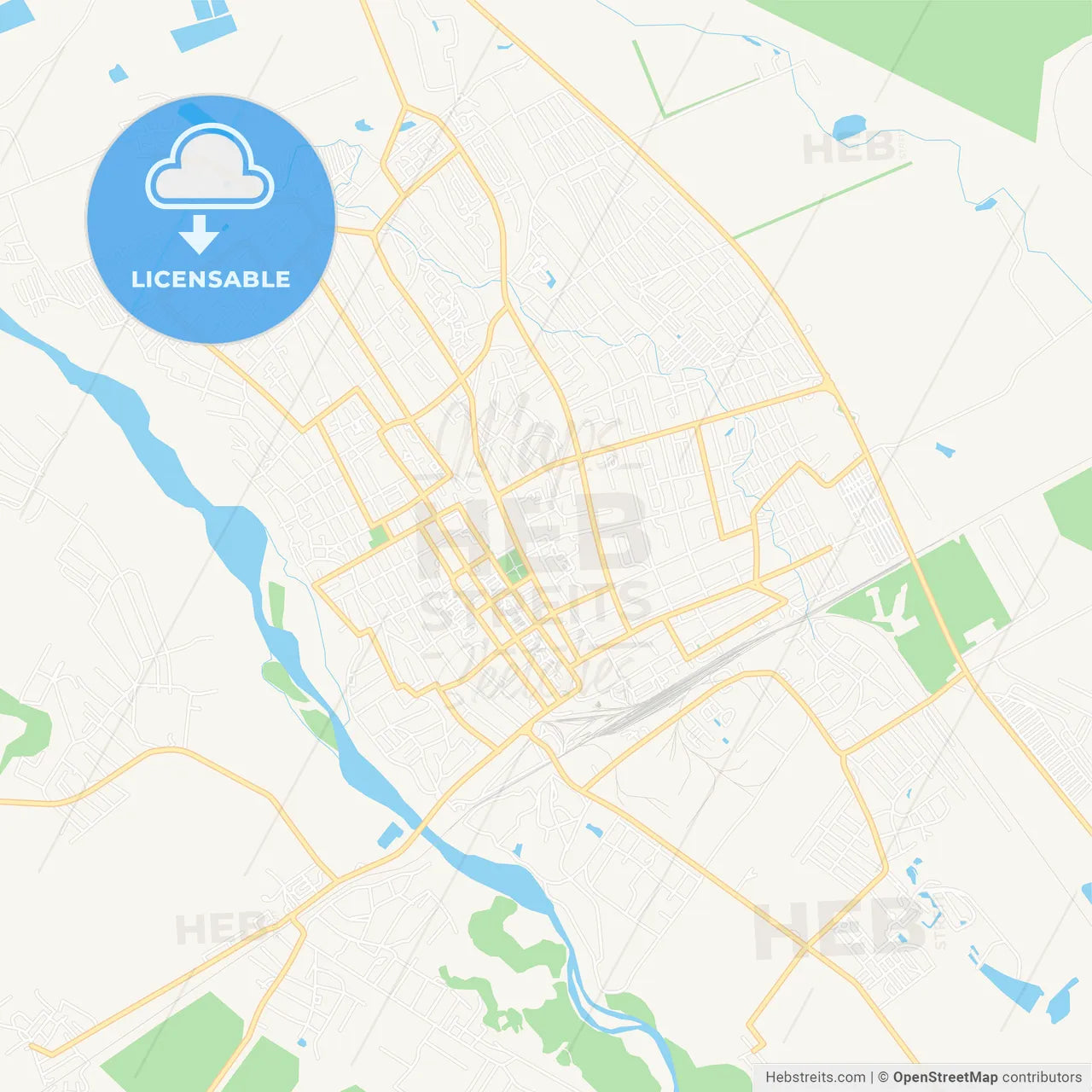 Belorechensk, Russia Vector Map - Classic Colors