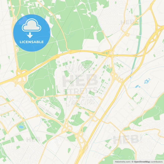 Mollet del Valles, Spain Vector Map - Classic Colors