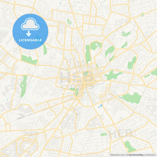 Printable street map of Harare, Zimbabwe