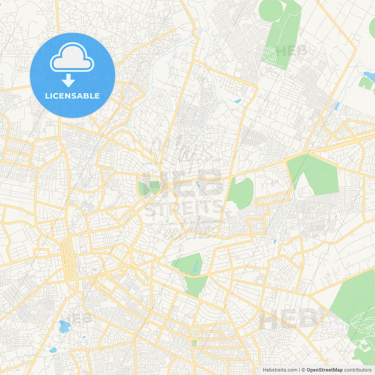 Printable street map of Lusaka, Zambia