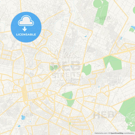 Printable street map of Lusaka, Zambia