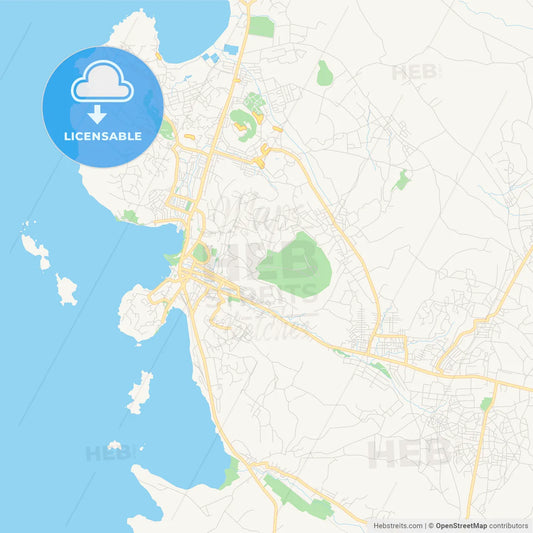 Printable street map of Mwanza, Tanzania