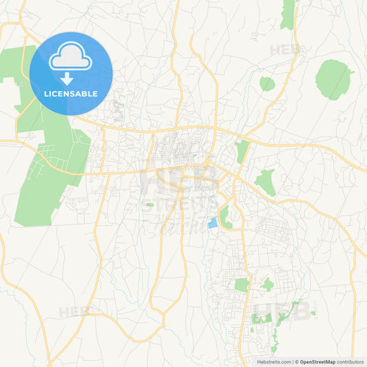 Printable street map of Arusha, Tanzania
