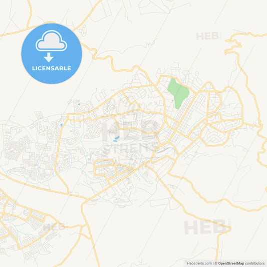 Printable street map of Mutare, Zimbabwe