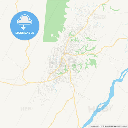 Printable street map of Kenema, Sierra Leone
