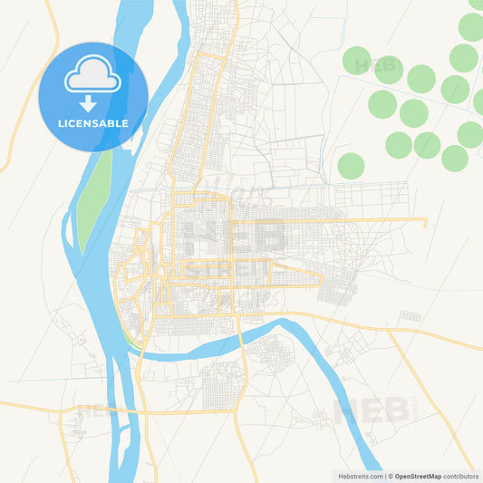 Printable street map of Atbara, Sudan