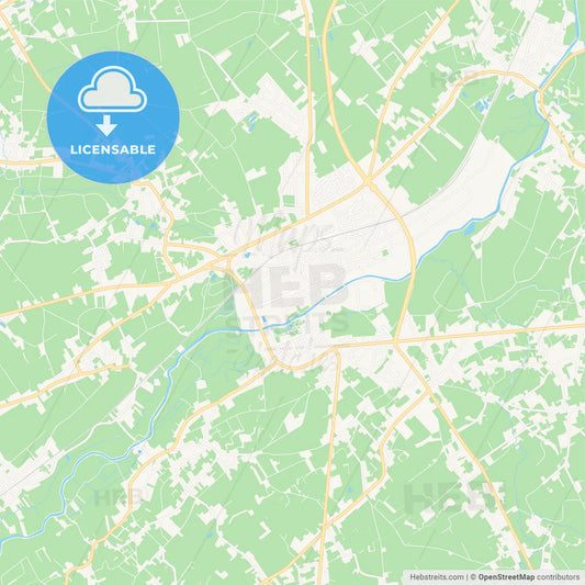 Ninove, Belgium Vector Map - Classic Colors