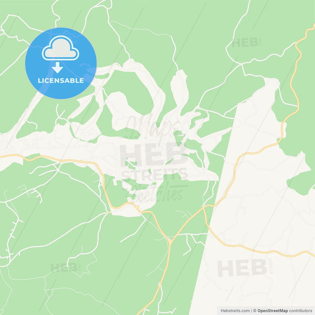 Cazin, Bosnia and Herzegovina Vector Map - Classic Colors