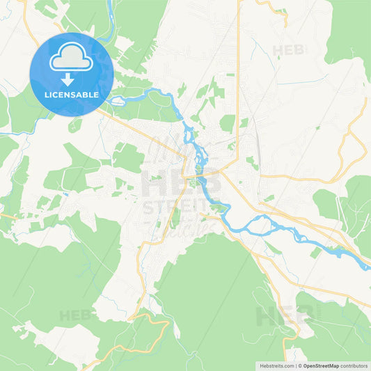 Bihac, Bosnia and Herzegovina Vector Map - Classic Colors