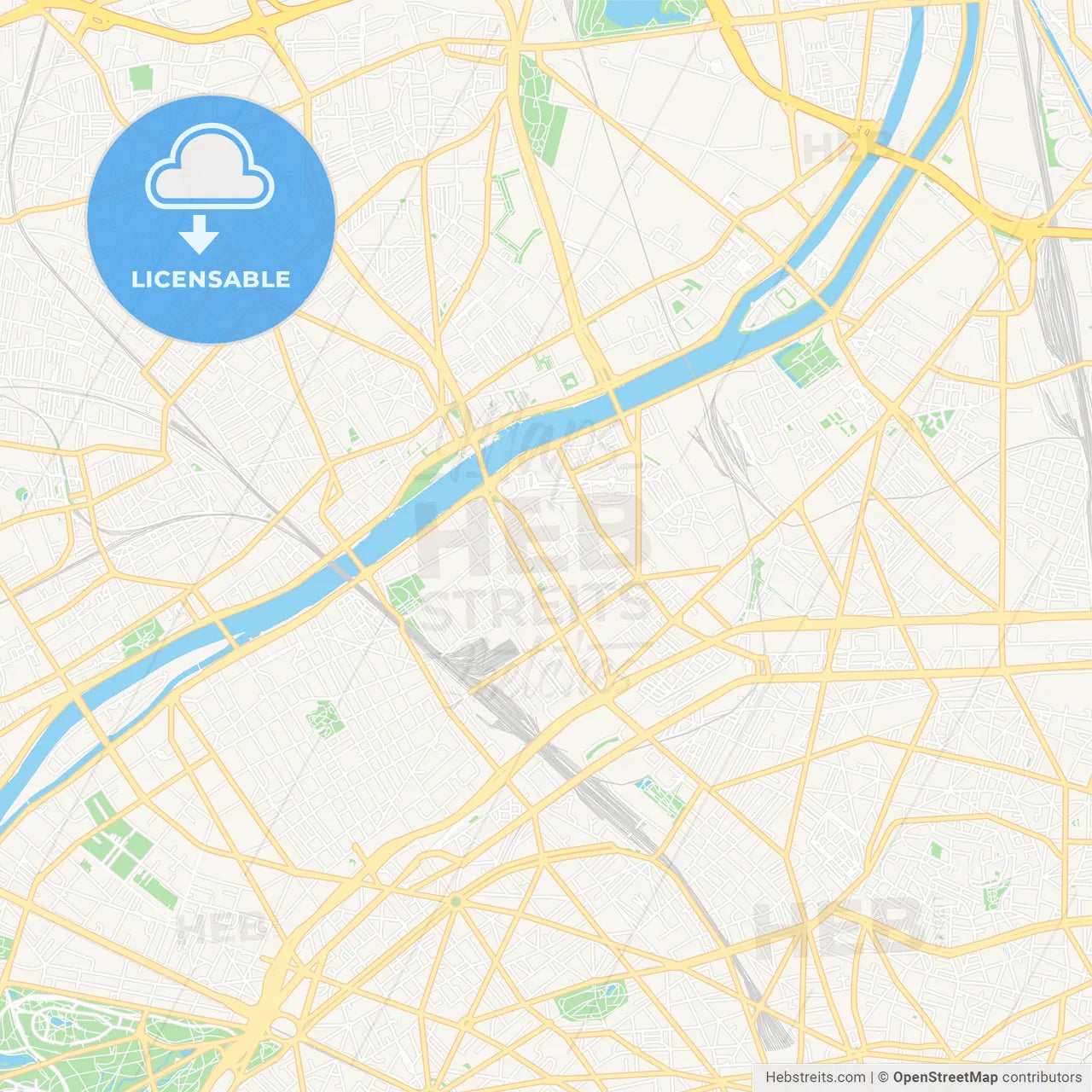 Clichy, France Vector Map - Classic Colors