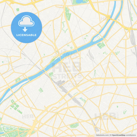 Clichy, France Vector Map - Classic Colors