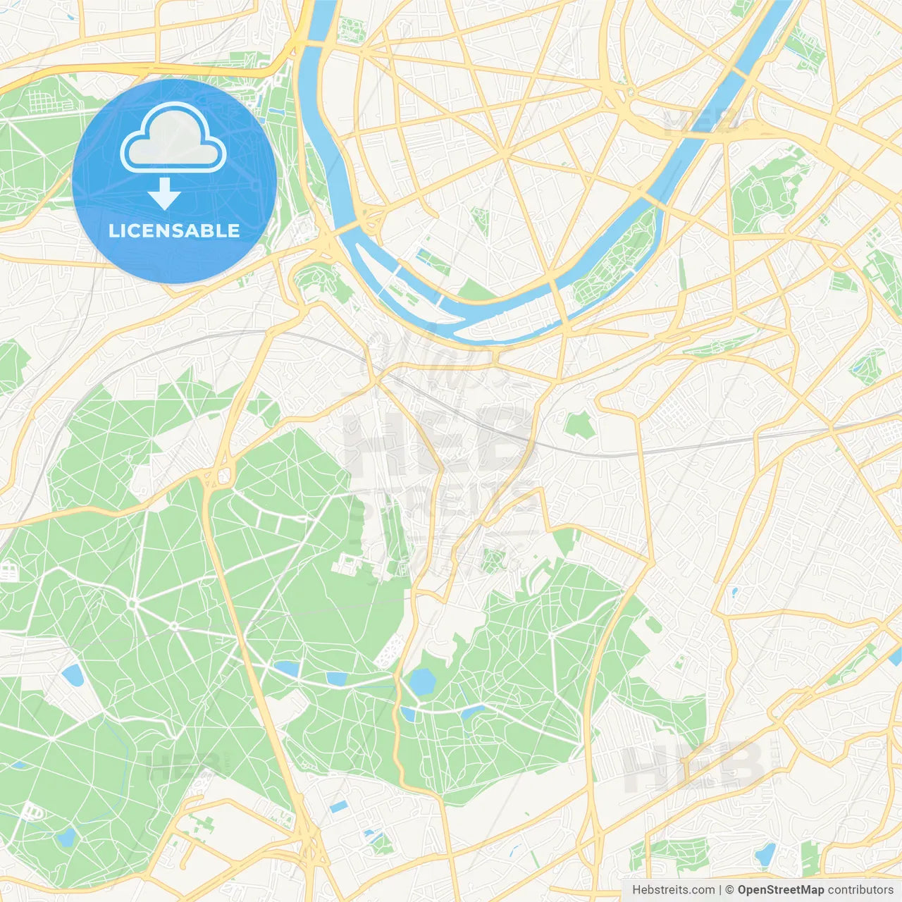 Meudon, France Vector Map - Classic Colors