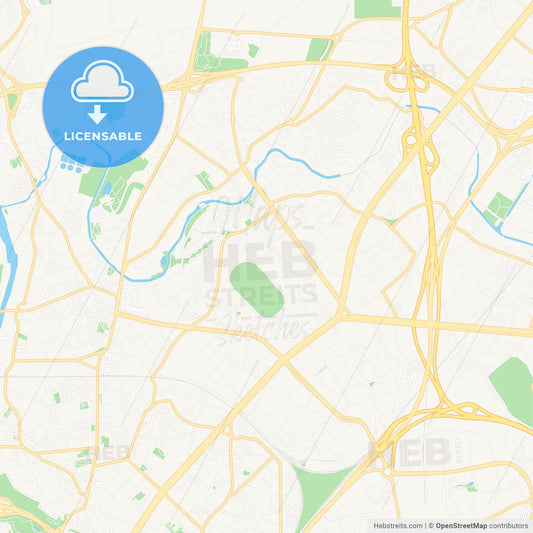 Marcq-en-Baroeul, France Vector Map - Classic Colors