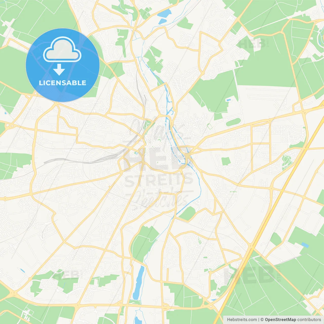 Chartres, France Vector Map - Classic Colors