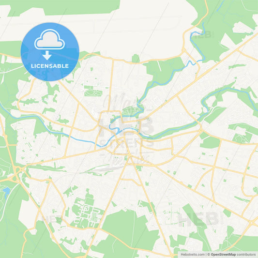 Mont-de-Marsan, France Vector Map - Classic Colors