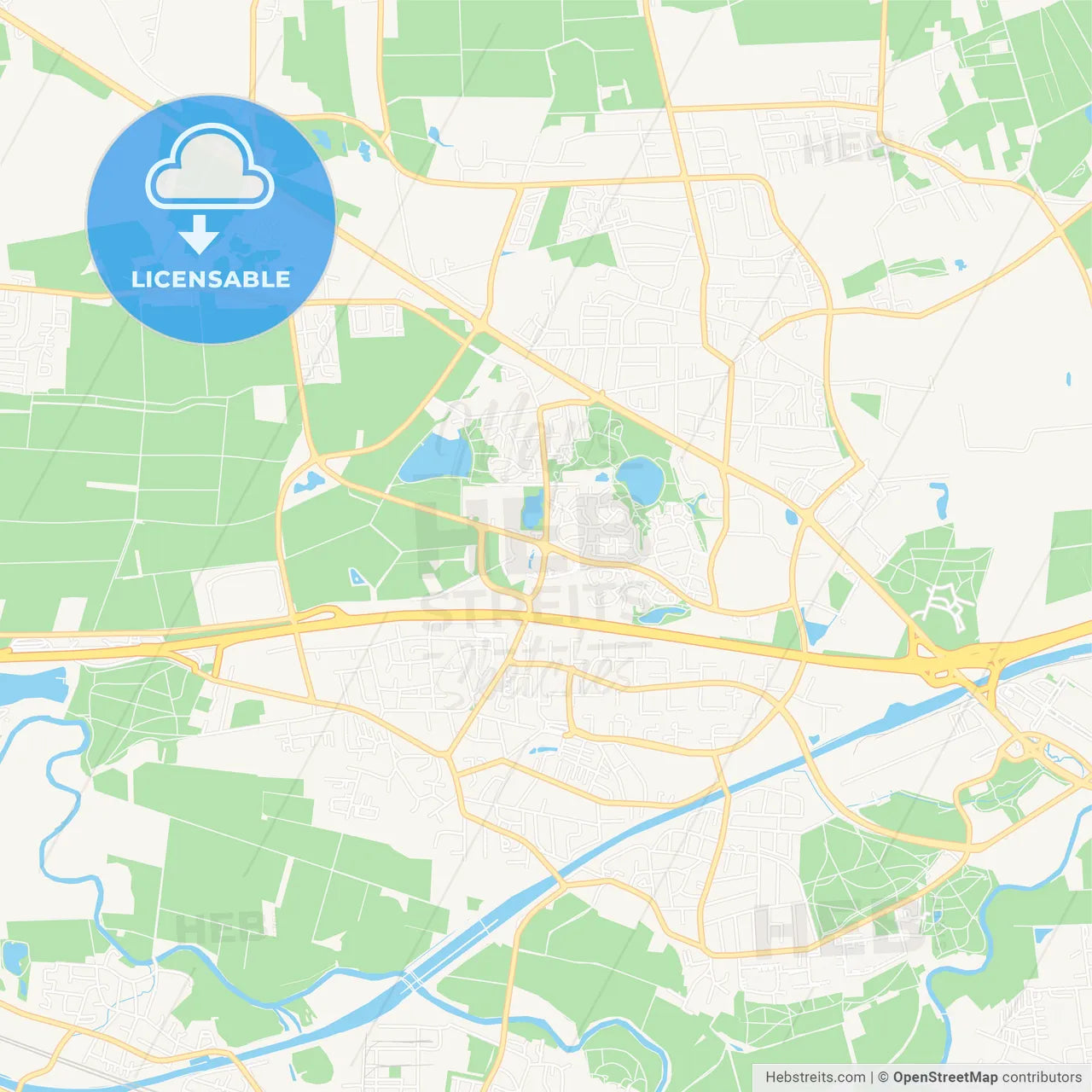 Garbsen, Germany Vector Map - Classic Colors