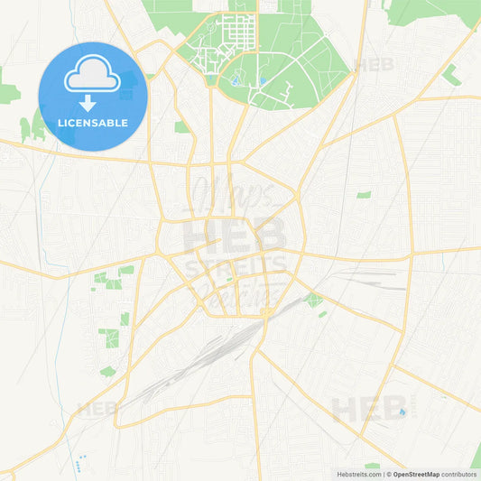 Debrecen, Hungary Vector Map - Classic Colors