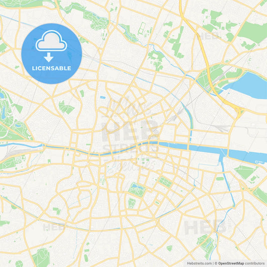 Dublin, Ireland Vector Map - Classic Colors