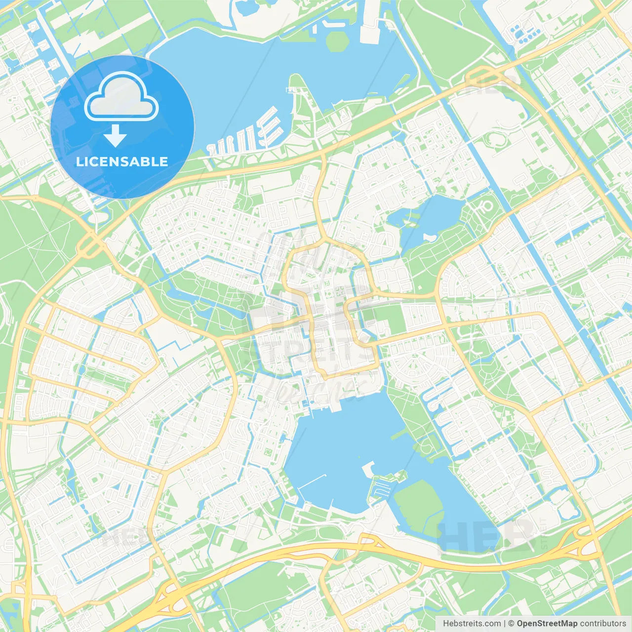 Almere, Netherlands Vector Map - Classic Colors