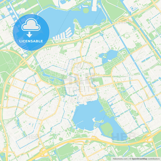 Almere, Netherlands Vector Map - Classic Colors