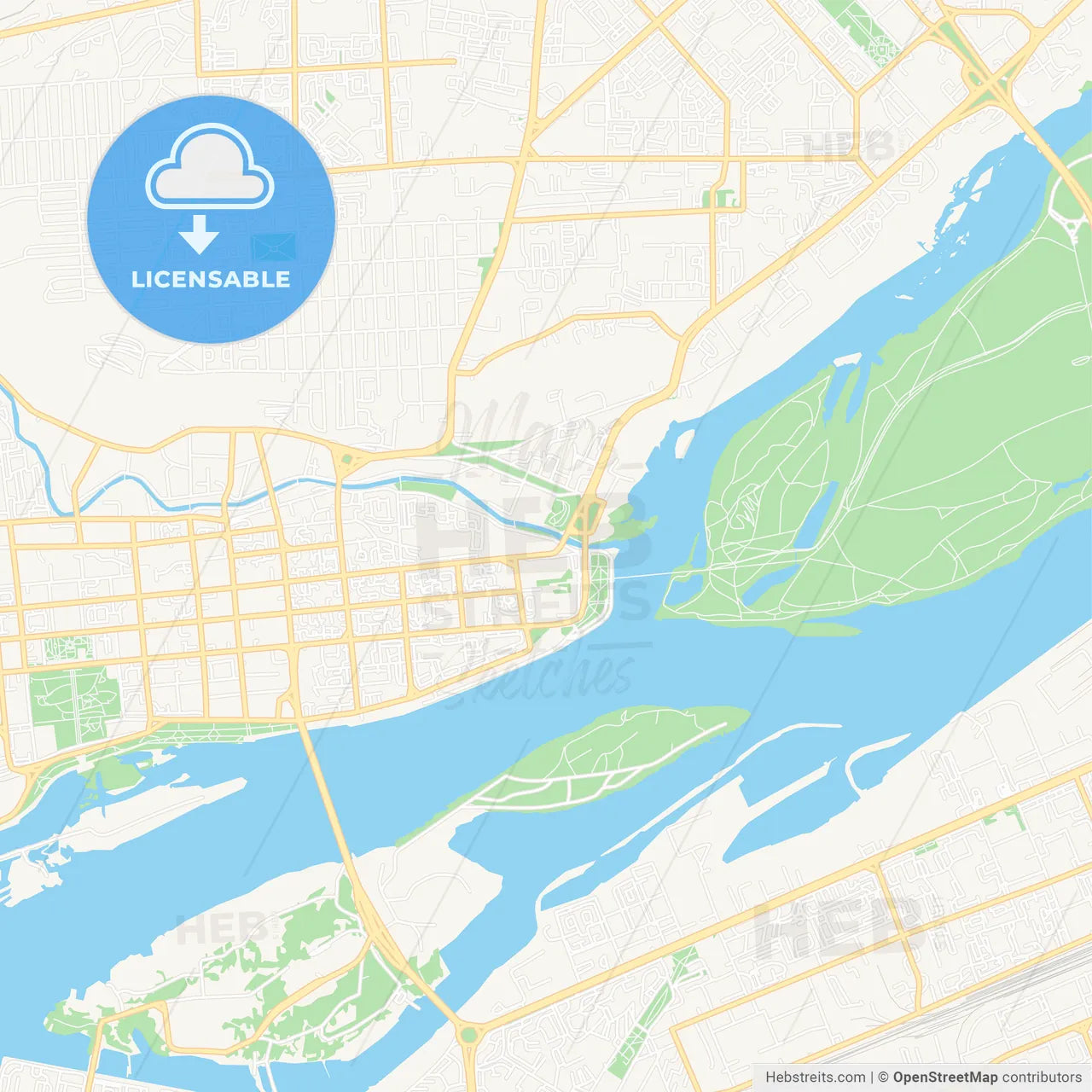 Krasnoyarsk, Russia Vector Map - Classic Colors