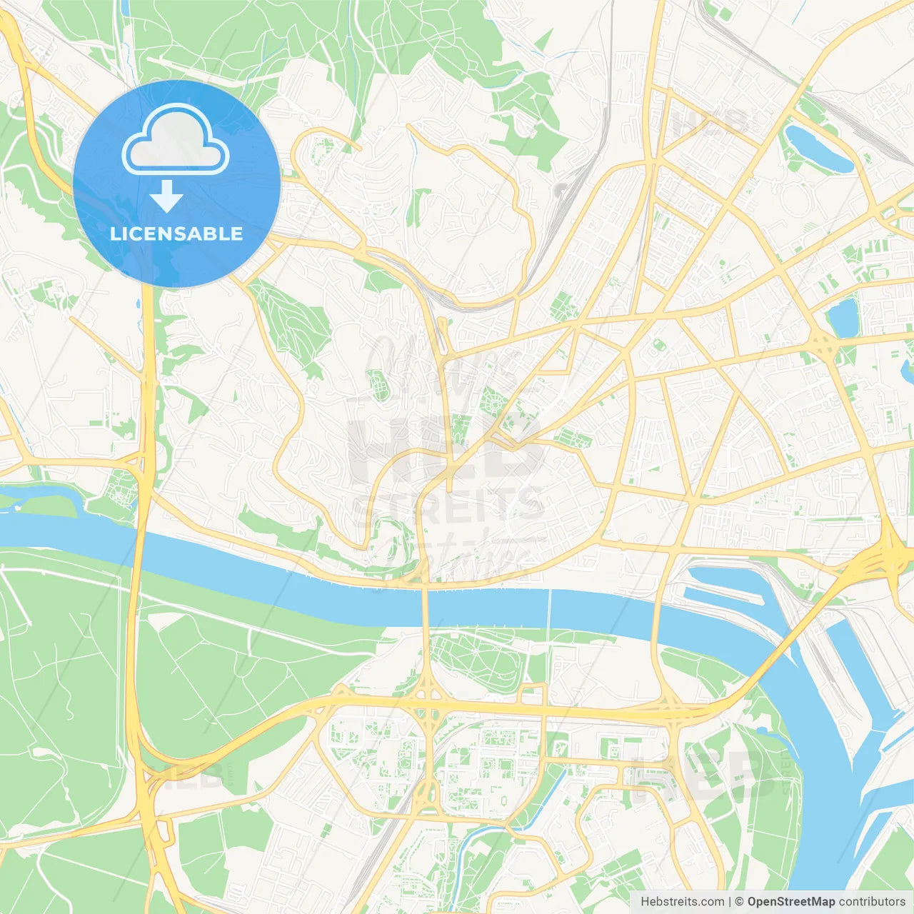 Bratislava, Slovakia Vector Map - Classic Colors