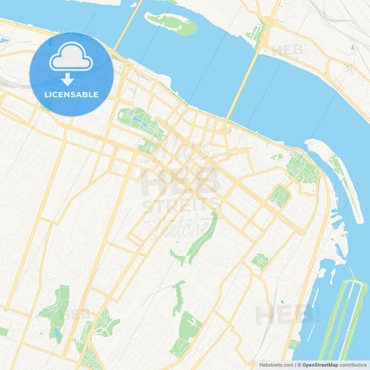 Dnipro, Ukraine Vector Map - Classic Colors