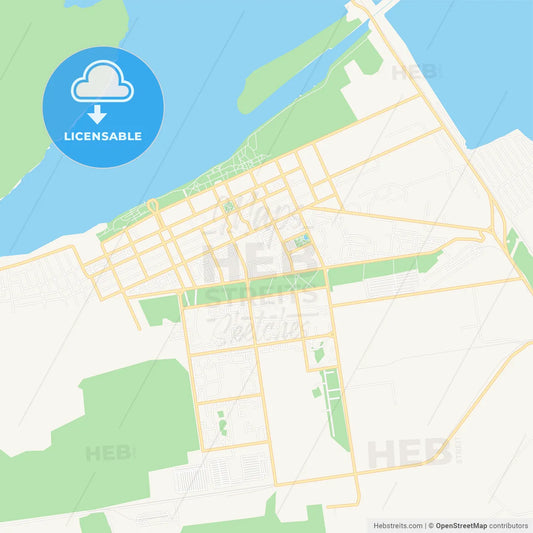 Nova Kakhovka, Ukraine Vector Map - Classic Colors