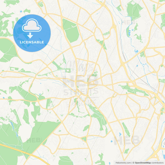 Newcastle-under-Lyme, England Vector Map - Classic Colors