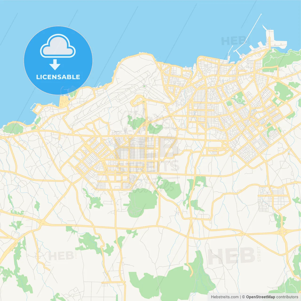 Printable street map of Jeju, South Korea