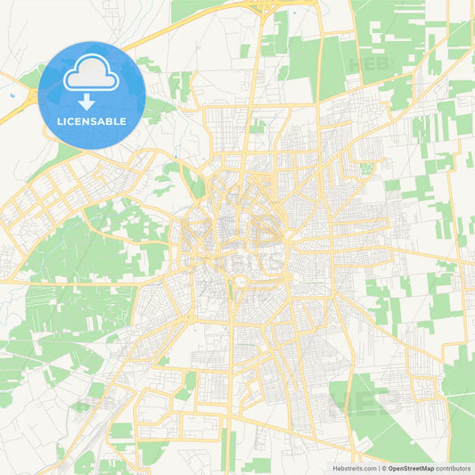 Printable street map of Homs, Syria