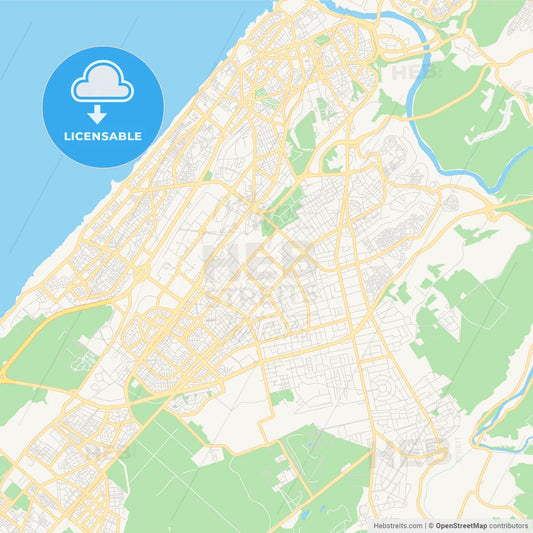 Printable street map of Rabat, Morocco