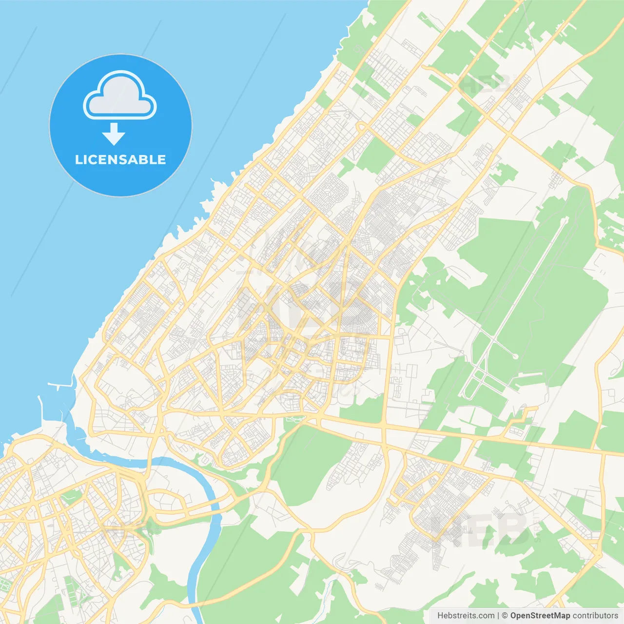 Printable street map of Sale, Morocco