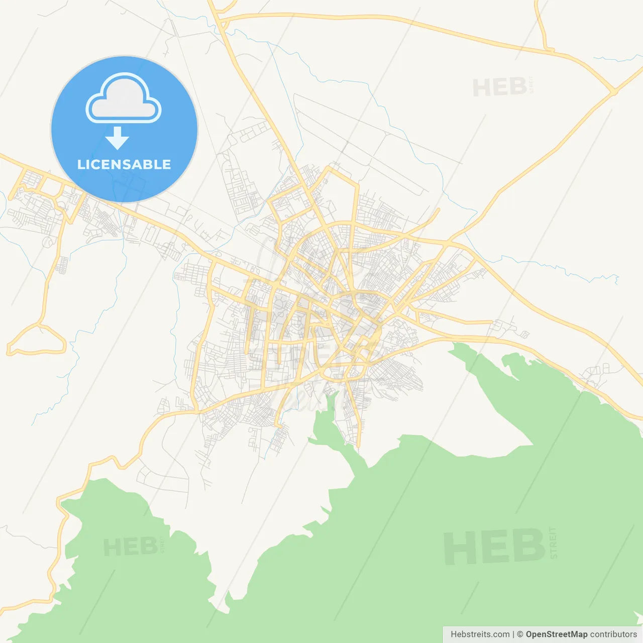 Printable street map of Tebessa, Algeria