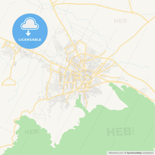 Printable street map of Tebessa, Algeria