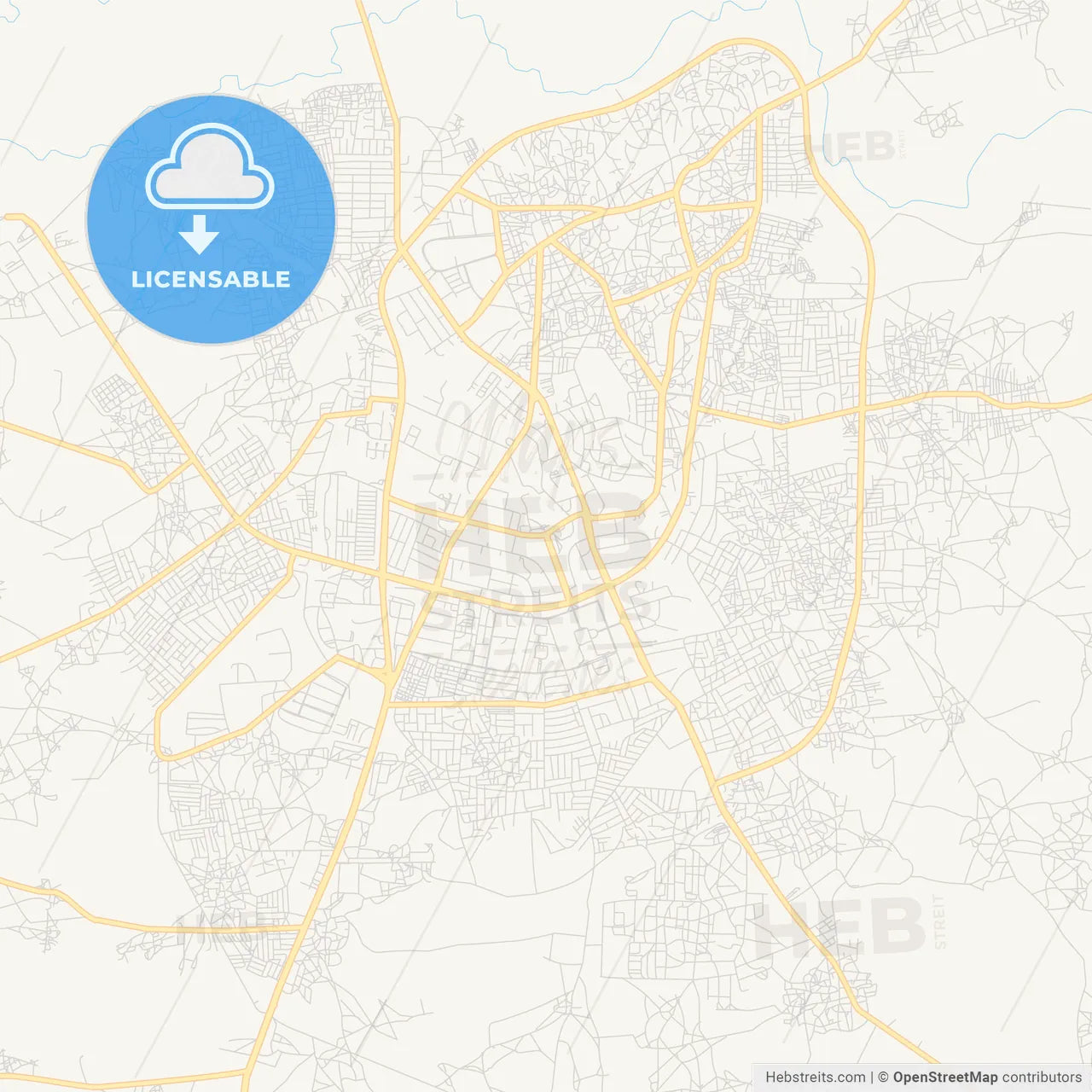 Printable street map of Sokoto, Nigeria