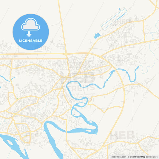 Printable street map of Warri, Nigeria