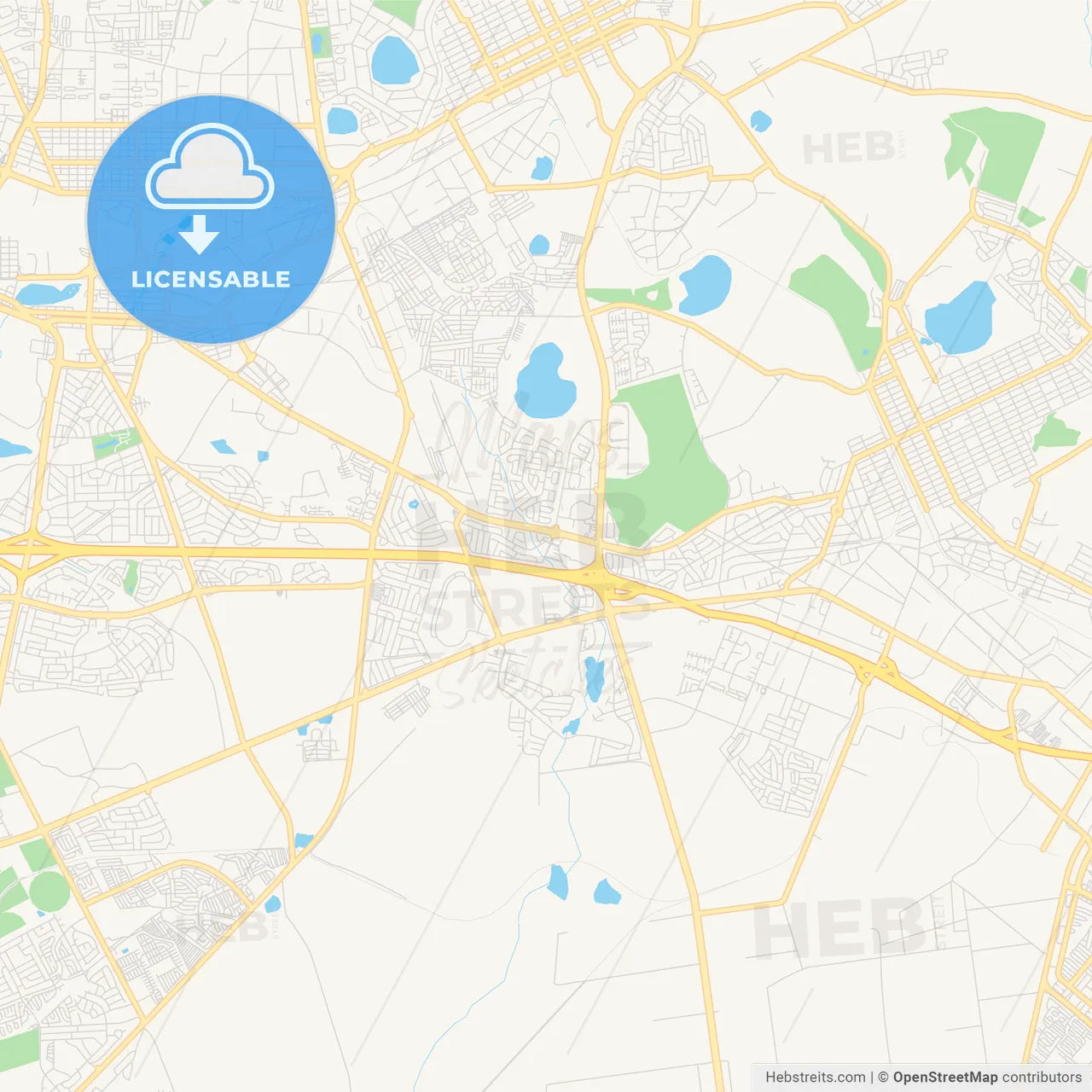 Printable street map of Brakpan, South Africa