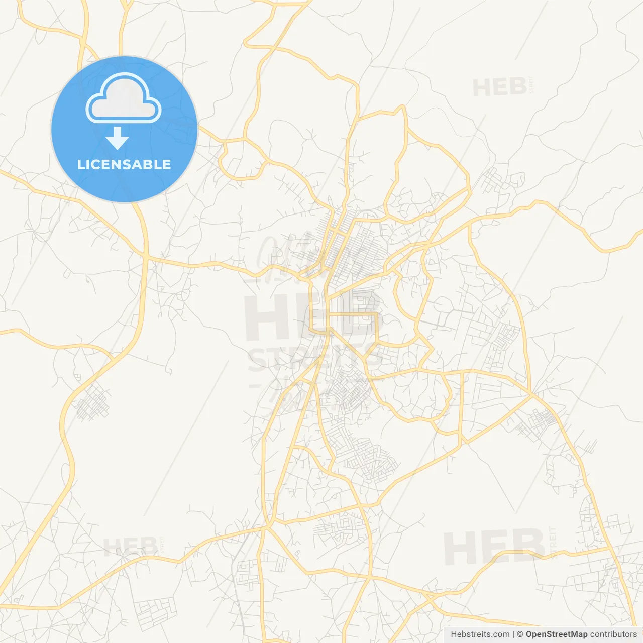 Printable street map of Umuahia, Nigeria