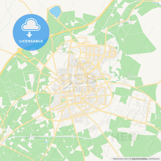 Printable street map of Sidi Bel Abbes, Algeria